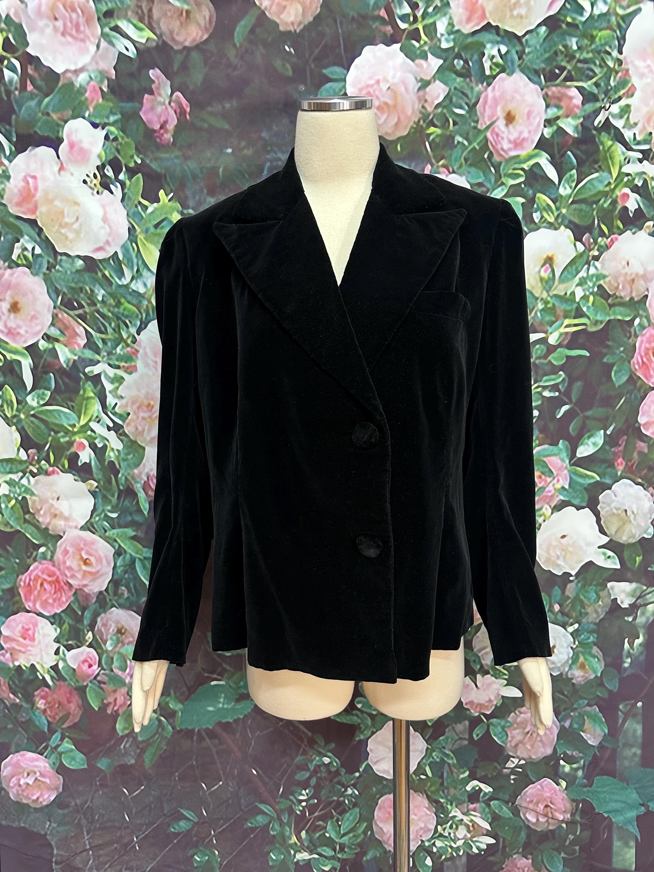 Vintage Christian Dior Black Velvet Blazer Silk Lined Jacket - Etsy