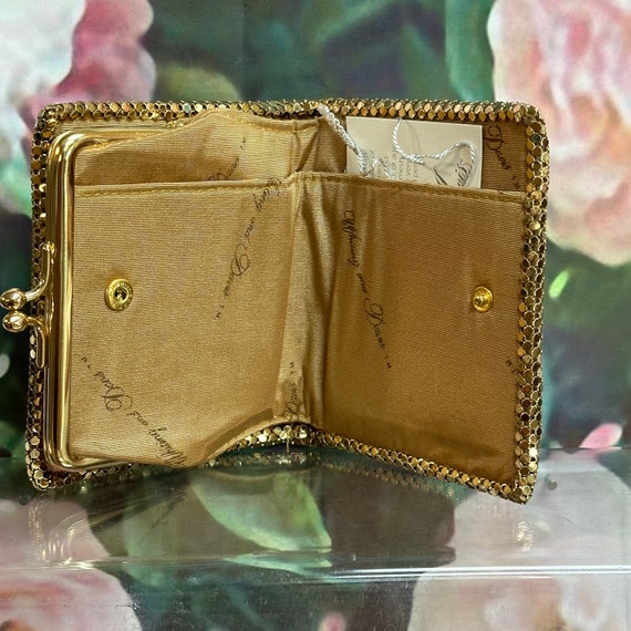 70s Whiting and Davis Gold Mesh Wallet NOS - image 5