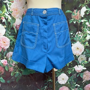 70s Bronson of California Blue Polyester Shorts Hot Pants