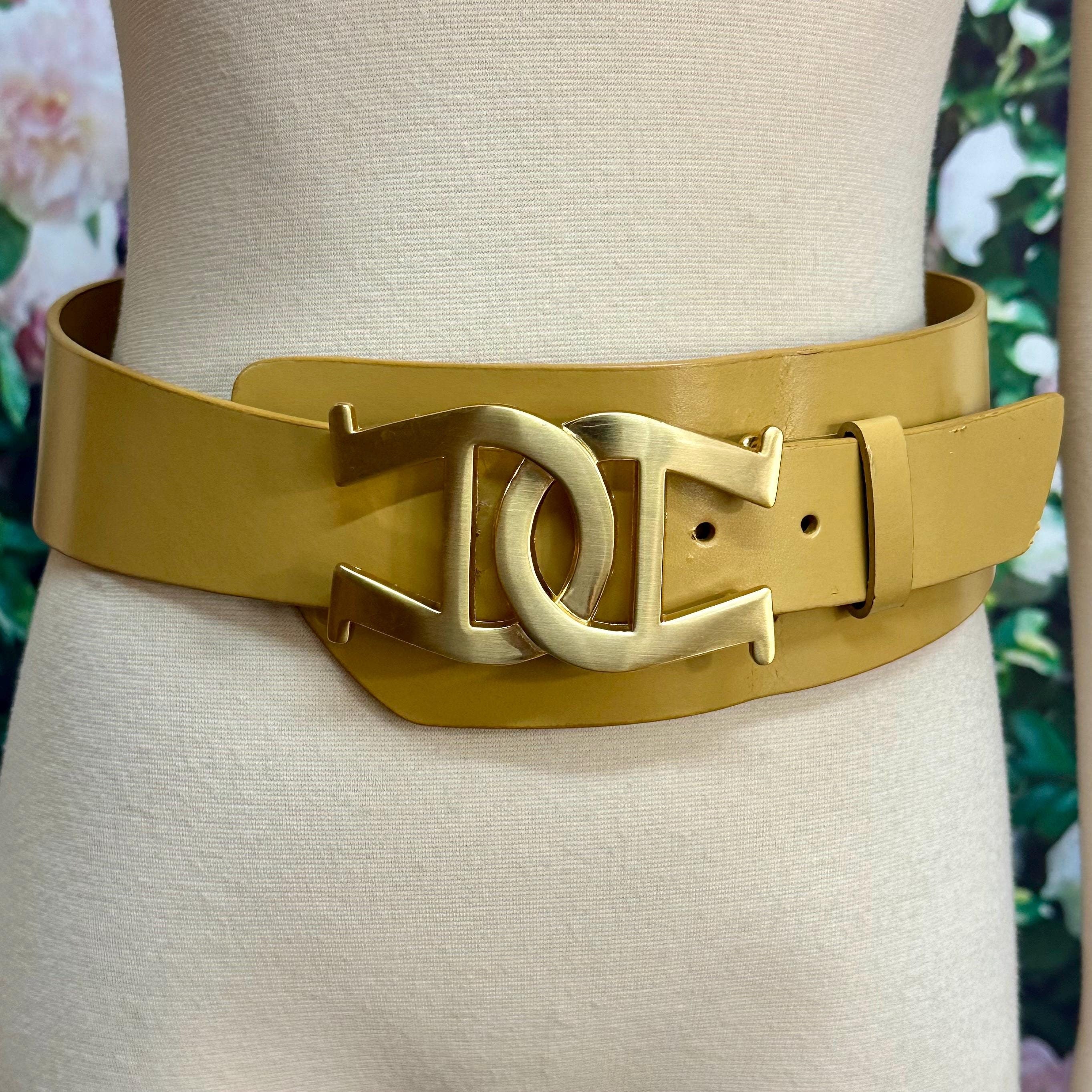 Vintage Etienne Aigner Orange Leather Belt with Gold Medallion Buckle Etienne Aigner Leather Belt| 90s Red leather belt  main image 2