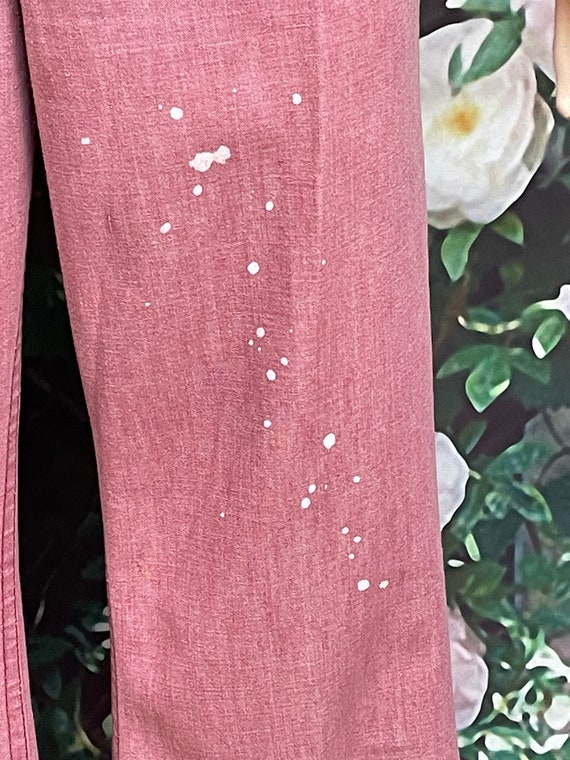 70s Levis Red Splatter Jeans Bell Bottom Low Rise… - image 3