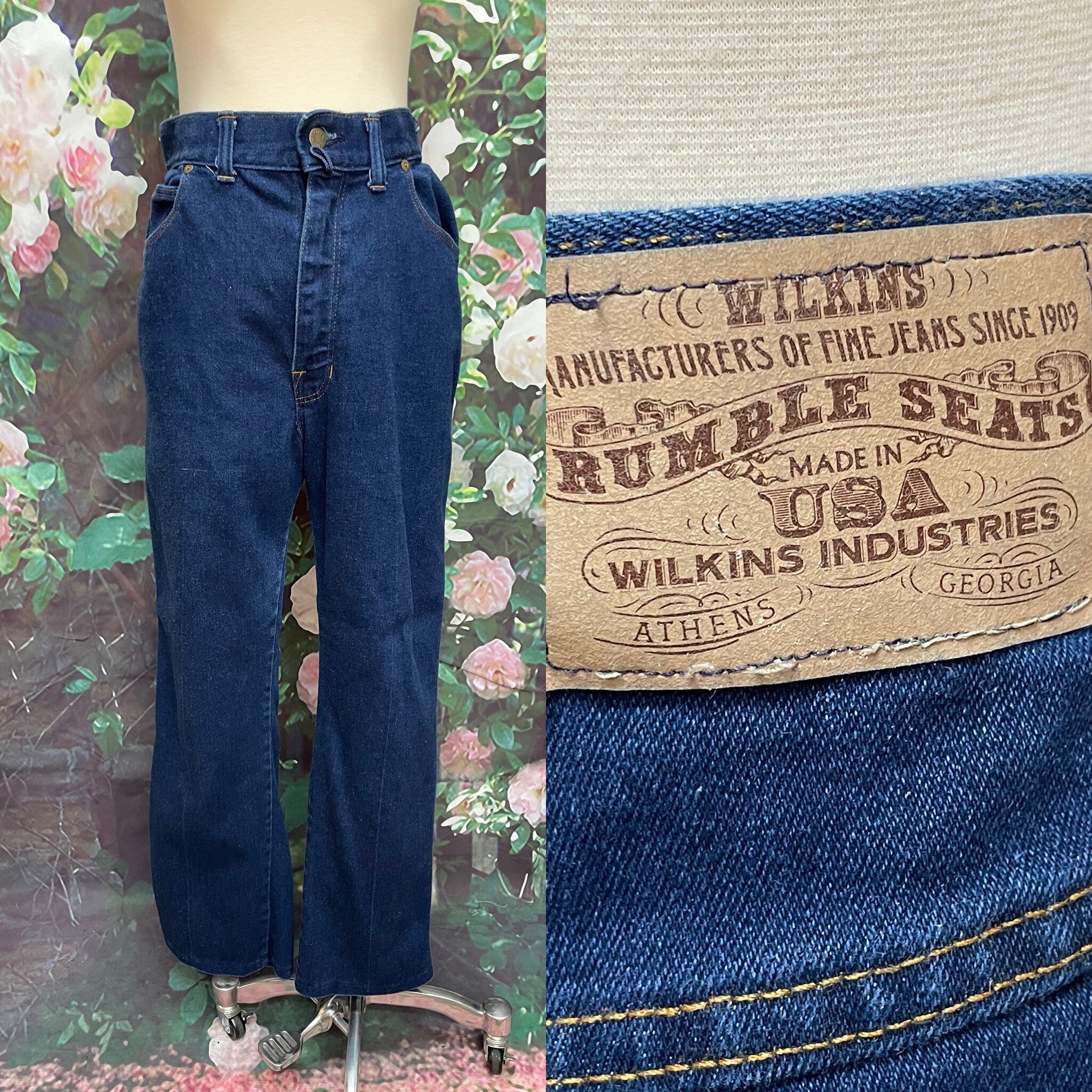 70s Rumble Seats Jeans Wilkins High Waist Denim Pants - Etsy 日本