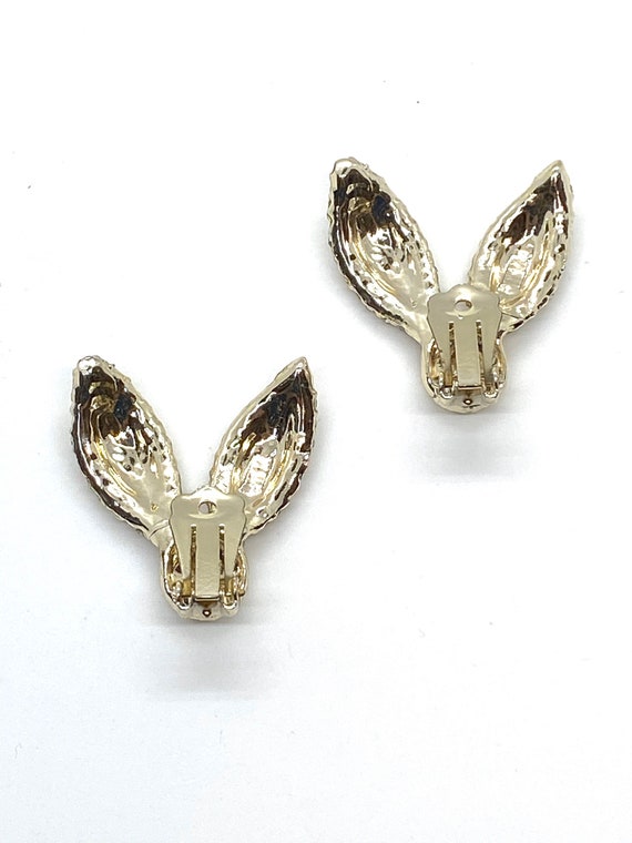 40s AB Pave Rhinestone Flower Brooch Earrings - image 8