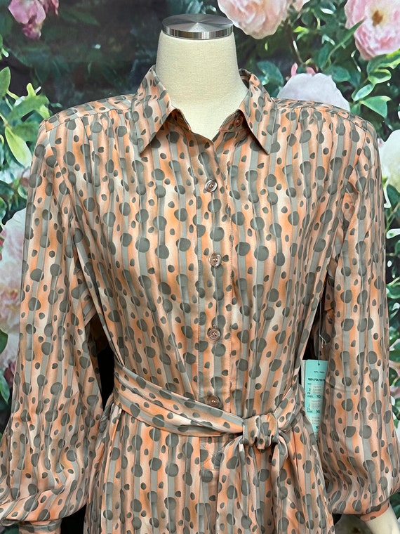 80s Brownstone Woman Peach Dot Shift Dress Plus S… - image 3