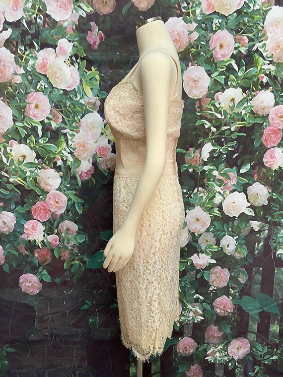 60s Jackie Morgan Pink Lace Slip Dress - image 7