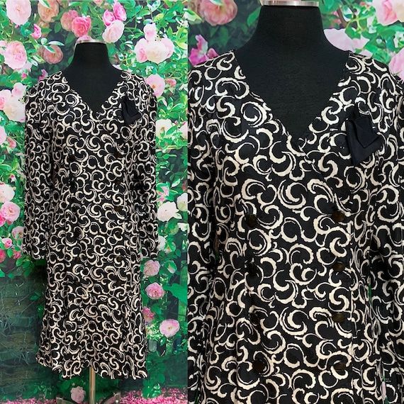 80s Maggie London Black Silk Dress Jeannene Booher