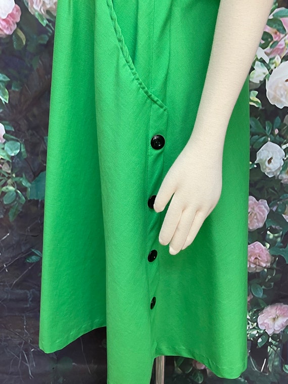 80s Impromptu Green Shirtdress Dress Pocket Square - image 6