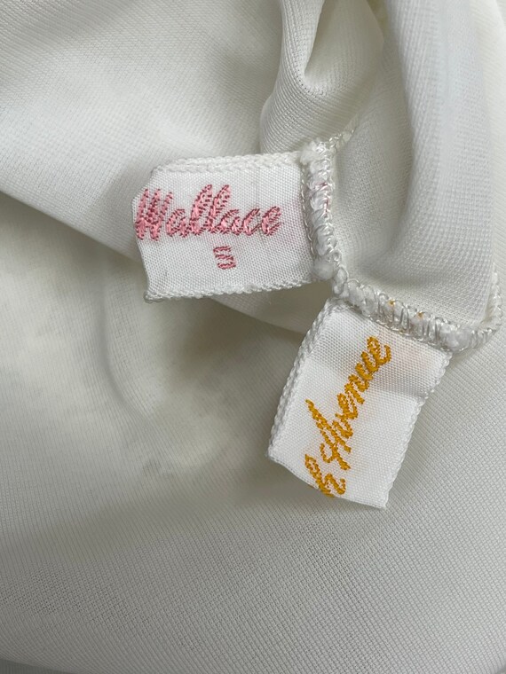 50s Virginia Wallace White Ruffle Apron Half Slip… - image 8