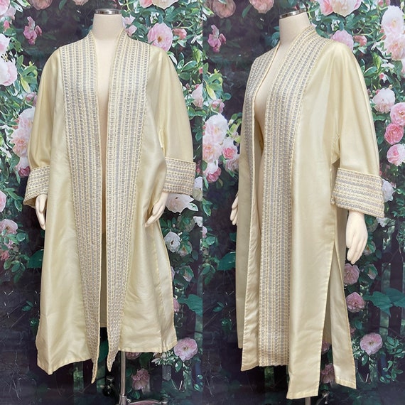 50s Italian Ivory Evening Swing Coat Organza - image 1