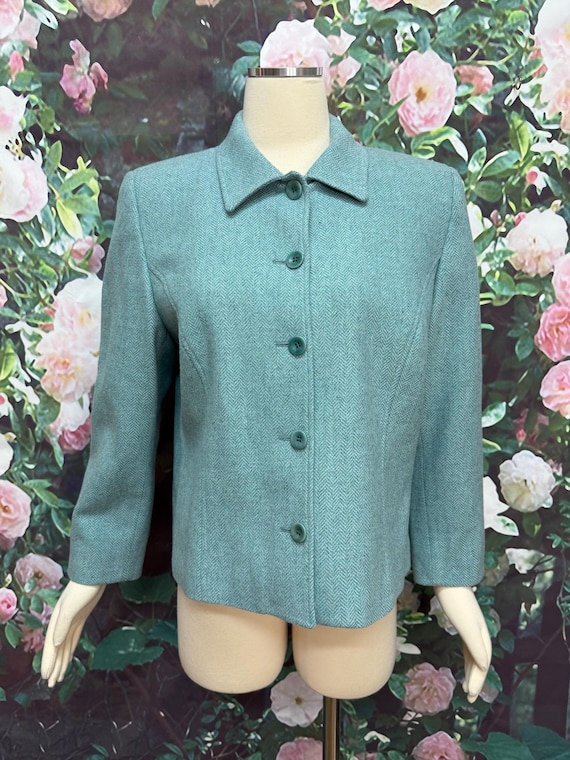90s Pendleton Teal Blue Wool Jacket - image 1