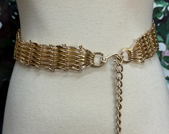 Vintage Gold Mesh Metal Wire Chain Belt - Etsy display picture 1