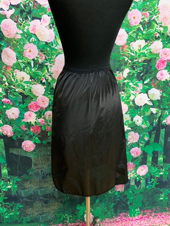 60s Henson Kickernick Black Satin Half Slip - image 4