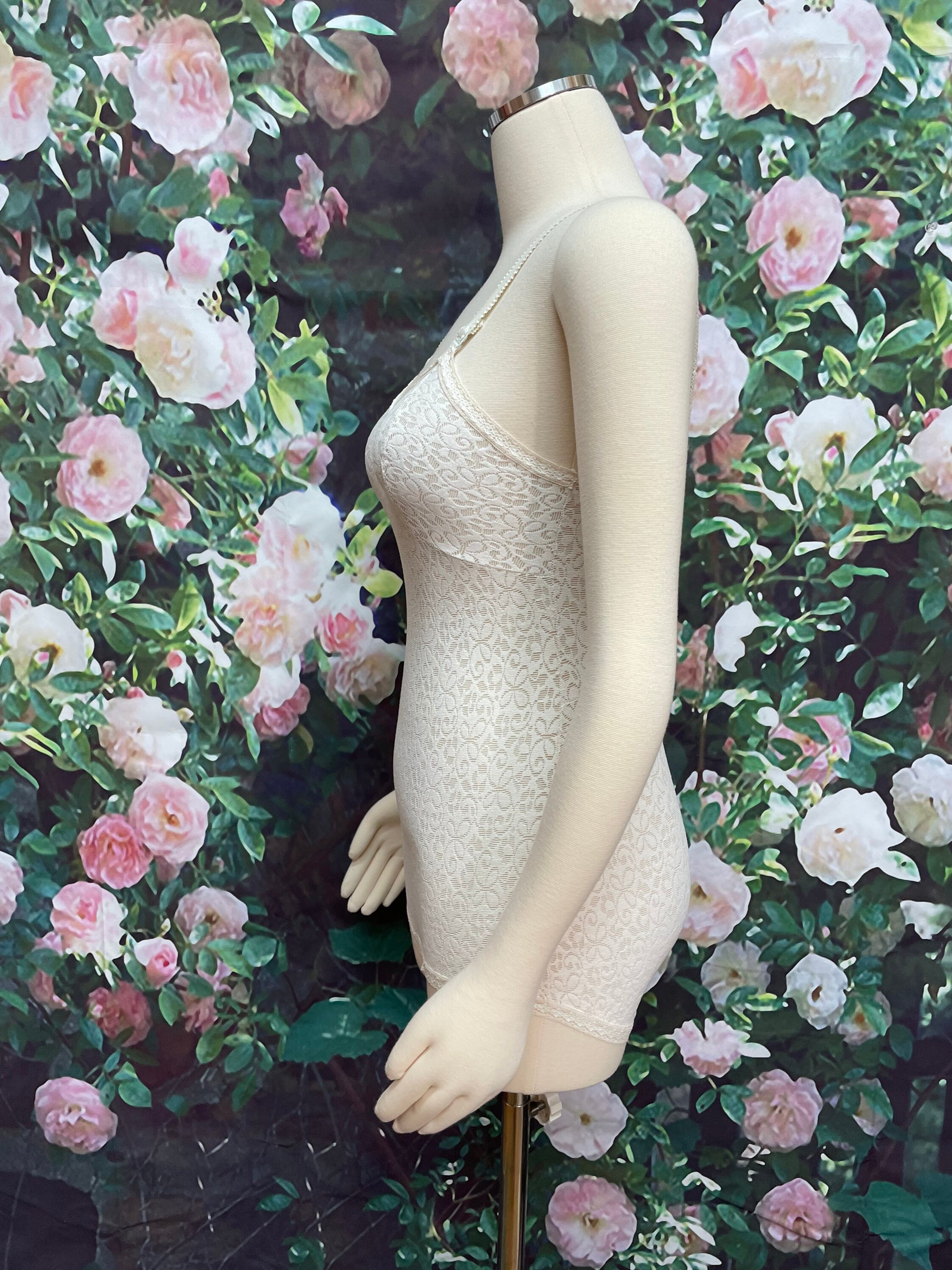 50s Beige Floral Lace Bodysuit Shapewear Empire Maid -  Canada
