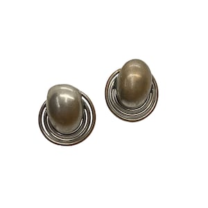 50s Sterling Silver Modernist Spiral Earrings Screw Back