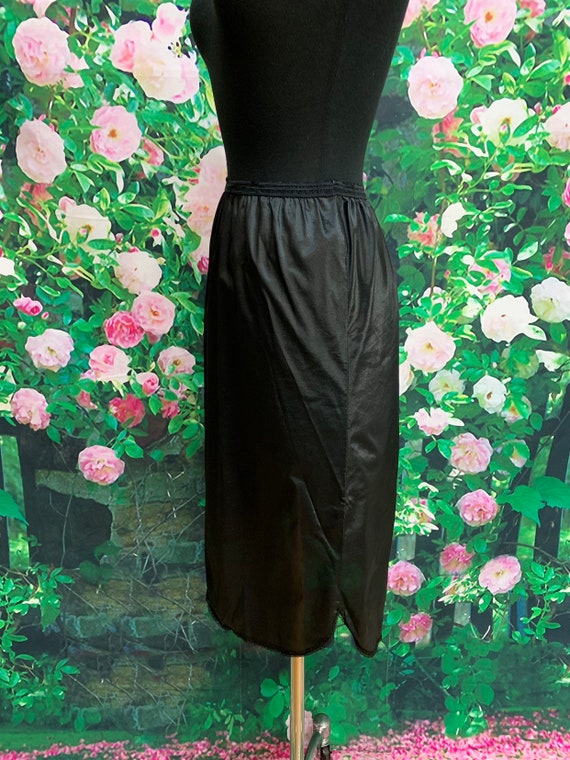 60s Henson Kickernick Black Satin Half Slip - image 2