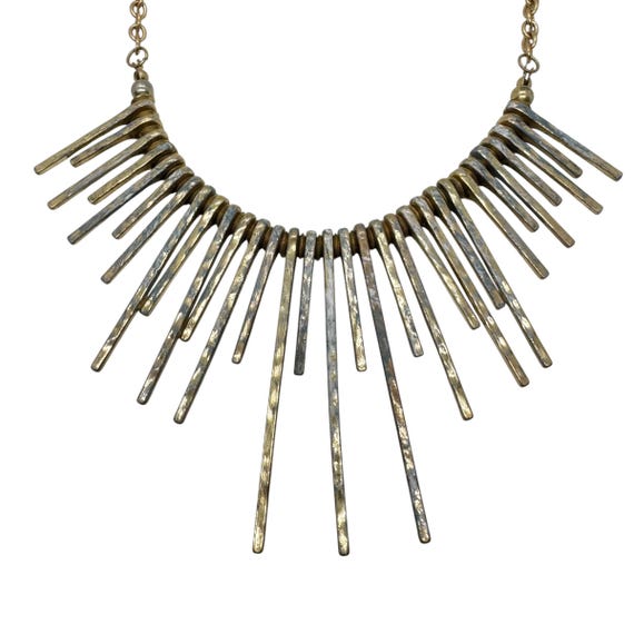 アクセサリー TOGA VIRILIS FRINGE CHAIN NECKLACE 70s Gold Metal Fringe Necklace Cleopatra Collar Brutalist Style - Etsy
