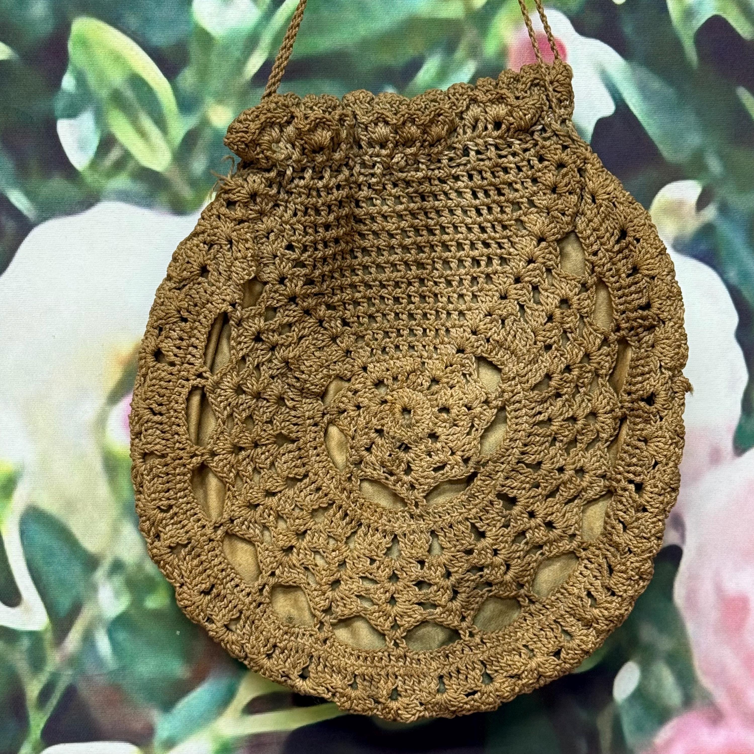 Victorian Brown Irish Crochet Round Purse Reticule Handbag - Etsy