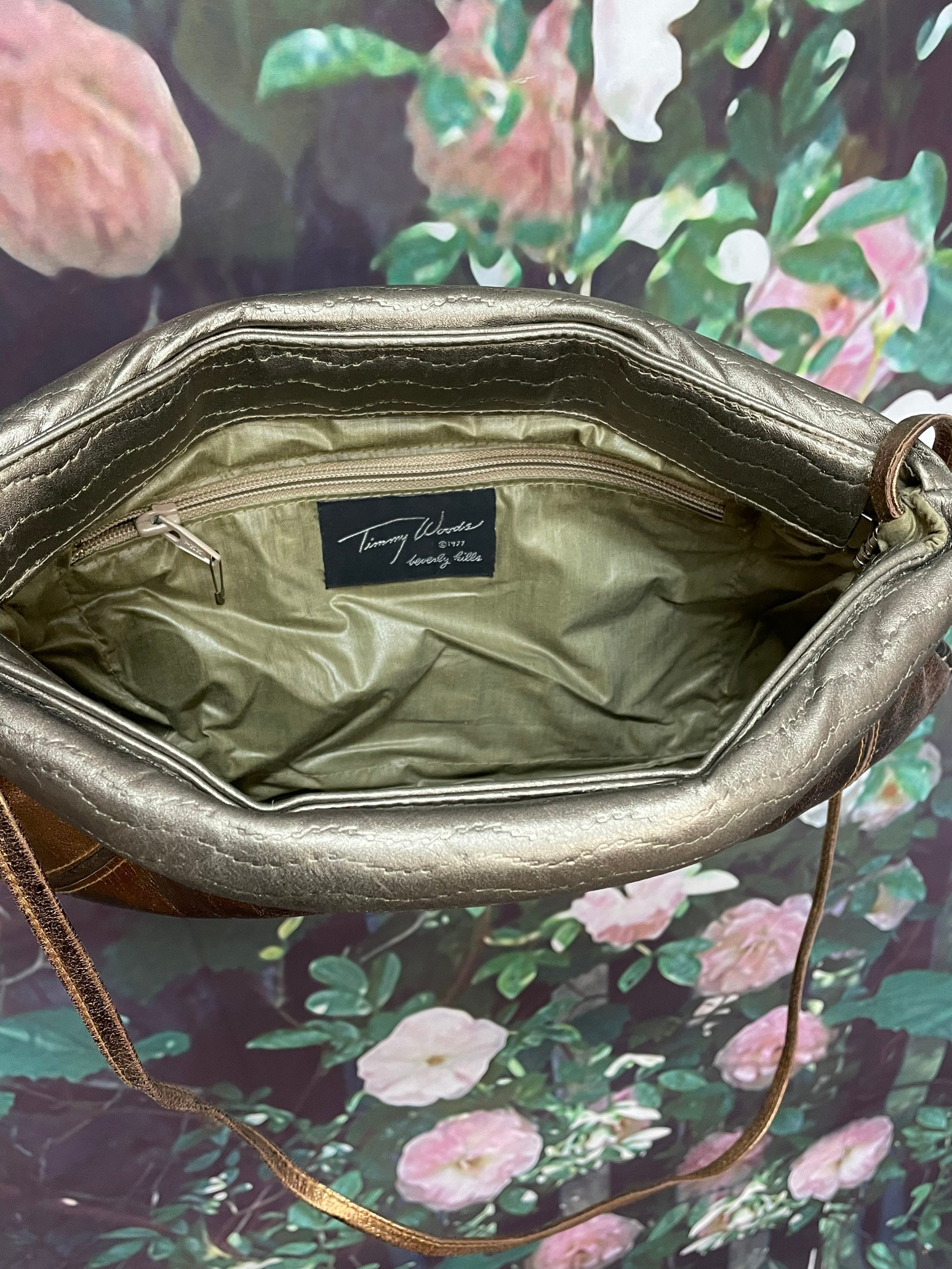 70s Timmy Woods Beverly Hills Gold Leather Handbag - Etsy