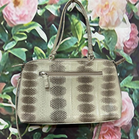 Vintage Gray Python Snakeskin Handbag Removable S… - image 4