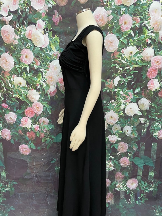 30s Black Crepe Bias Evening Gown Sweetheart - image 6