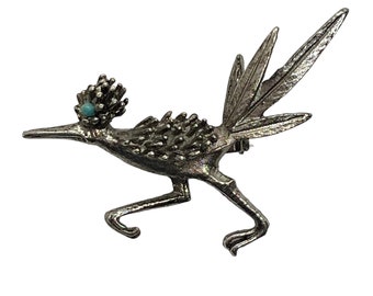 ヴィンテージ ナバホ族 ターコイズ ロードランナー バード シルバー