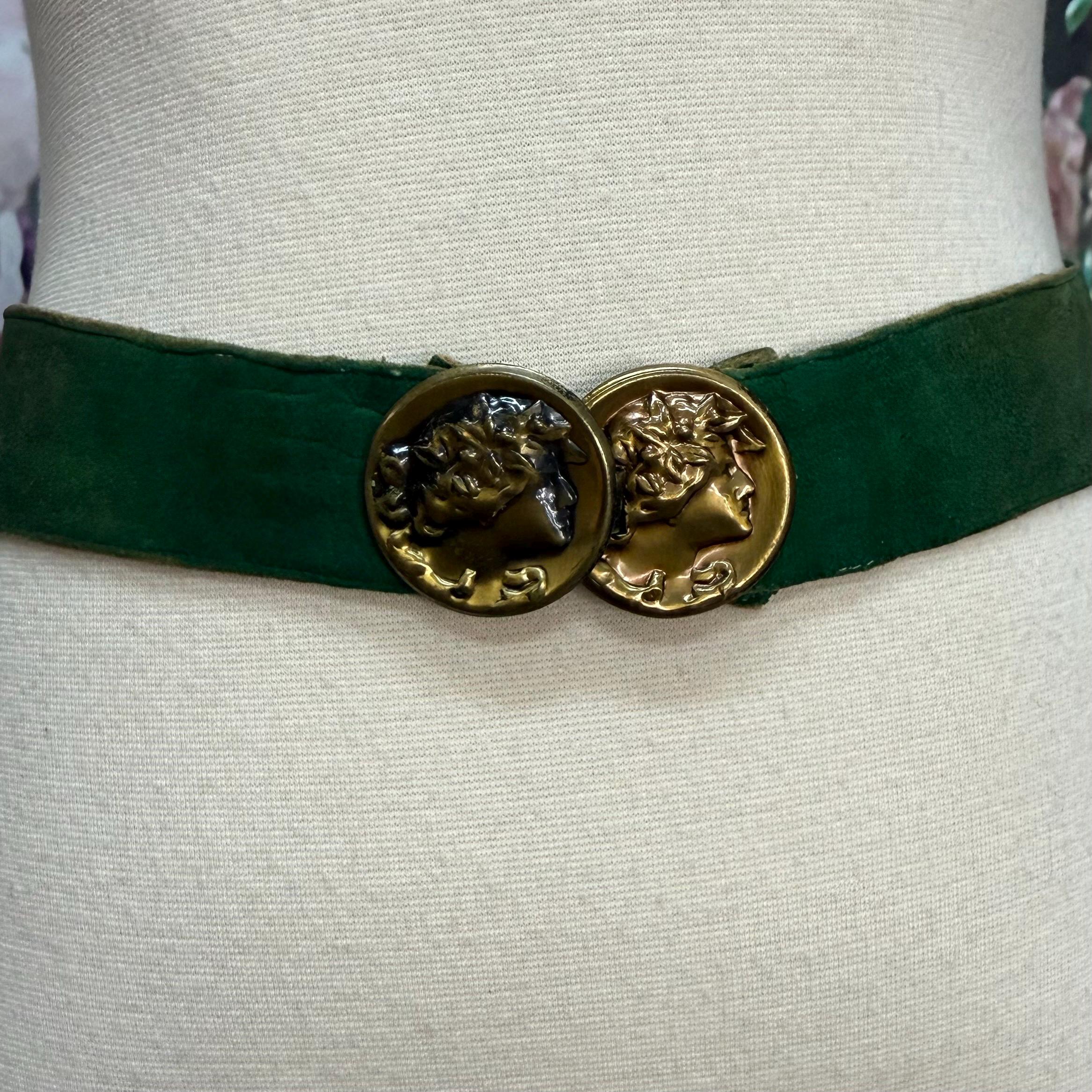 Vintage Green Suede Belt - Etsy display picture 1
