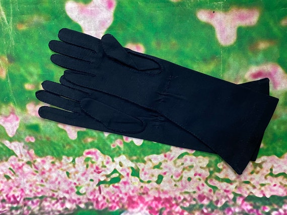 60s Wear Right Navy Blue Gloves Stretch Suede Siz… - image 3