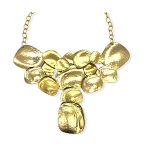 Vintage KJL Hammered Disc Bib Necklace Kenneth J Lane Deadstock