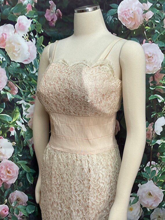 60s Jackie Morgan Pink Lace Slip Dress - image 4