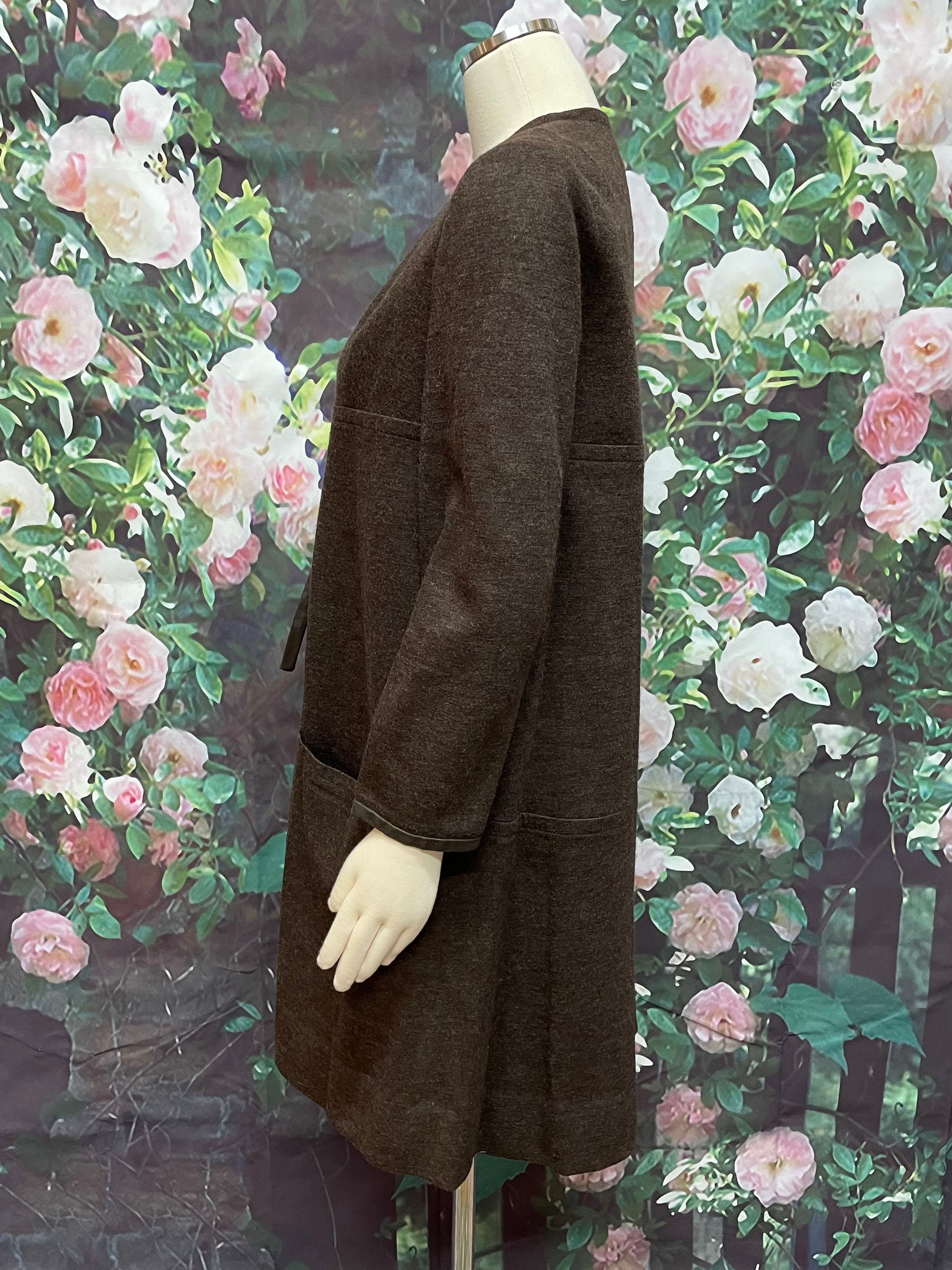 80s Brown Wool Swing Jacket Blue Silk Lining - Etsy