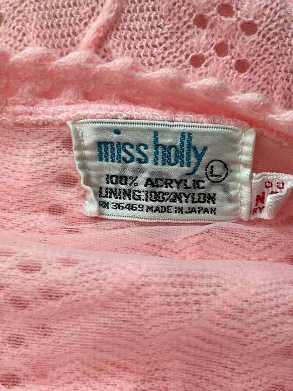 60s Miss Holly Pink Acrylic Knit Cardigan - image 7