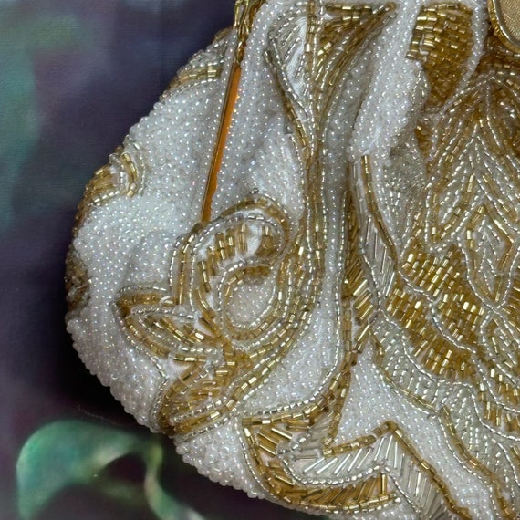 70s La Regale Gold Bead Evening Purse Hinge Flip … - image 3