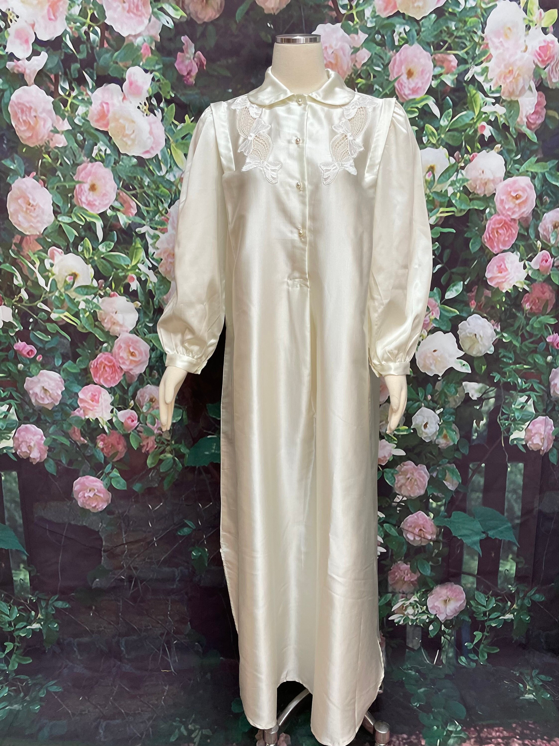 Brushed Back Satin Nightgown Etsy