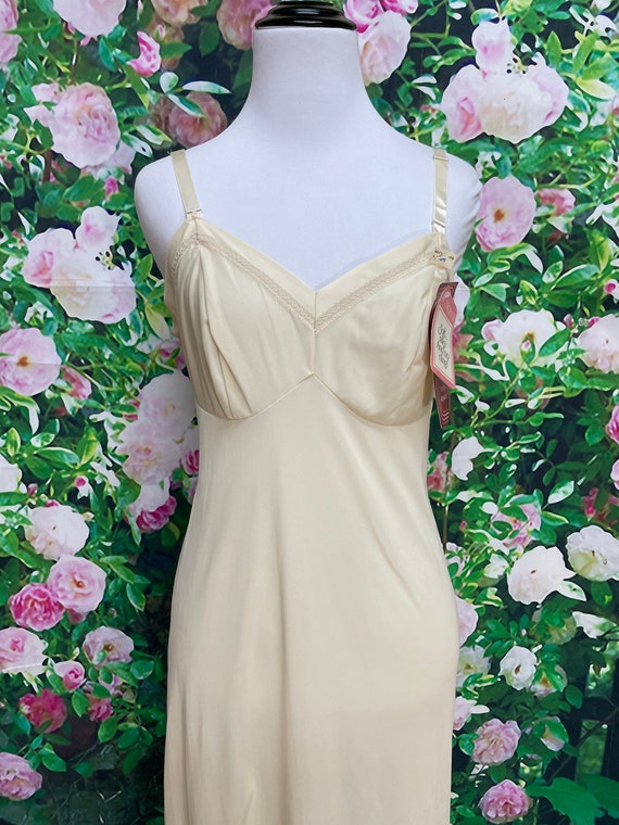60s Komar Cream Dress Slip Snip Apart Size 34 NOS - image 3