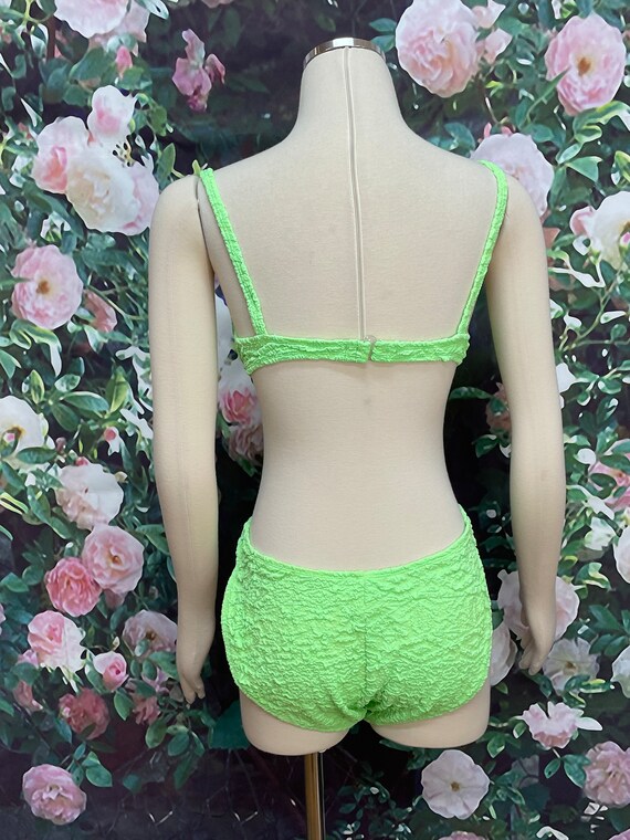 90s La Blanca Lime Green Bikini Underwire Swimsuit - Gem