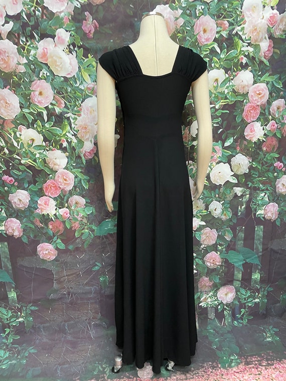 30s Black Crepe Bias Evening Gown Sweetheart - image 8