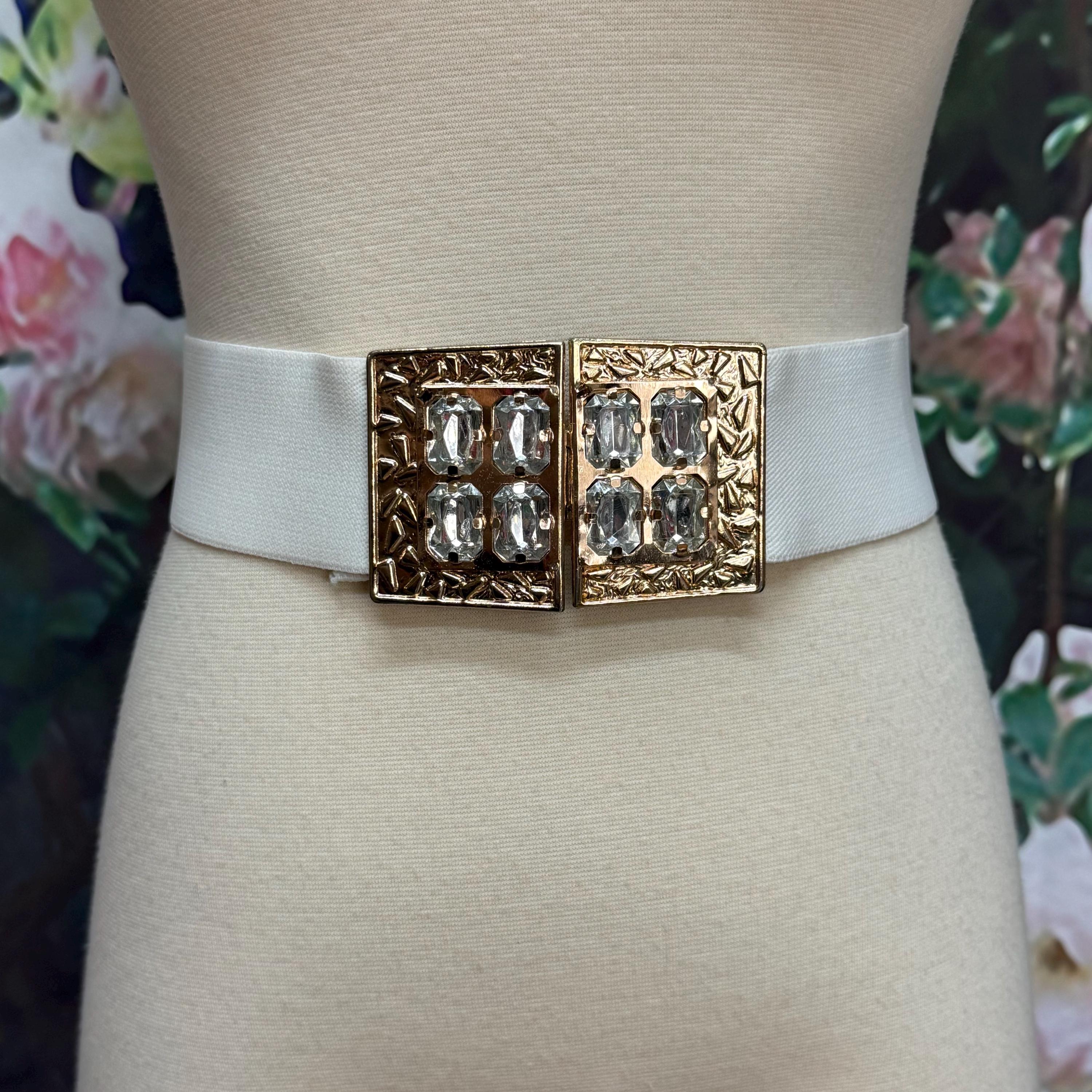 Gold Rhinestone Stretch Belt - Etsy display picture 3
