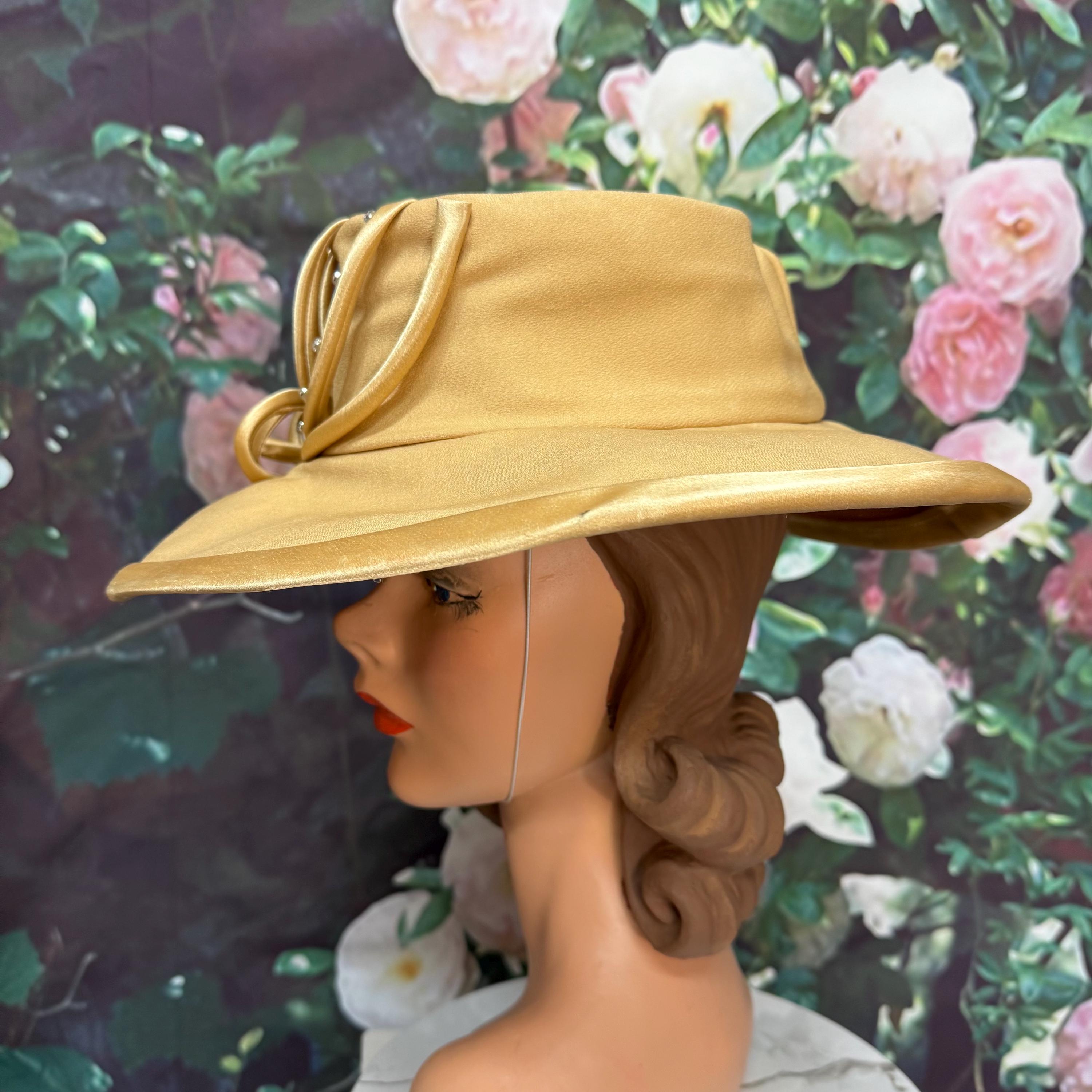 Mr. Hi\'s Gold/Yellow Straw Church Wedding Hat SD28A ( Yellow gold hat ) Kentucky Derby Hat, Church Hat  main image 4
