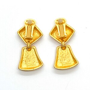 80s Ann Taylor Modernist Earrings Brushed Gold image 4