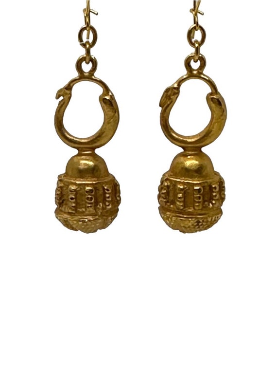 Alva Museum Replica Gold Egg Dangle Hook Earrings