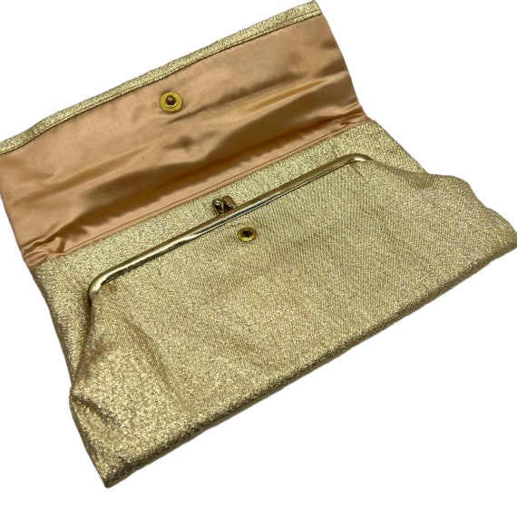 60s Lady Buxton Gold Wallet Lame Clutch - image 3