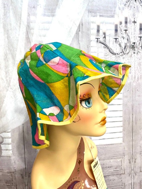 60s Reemay Paper Sun Hat Disposable Novelty Bucke… - image 3
