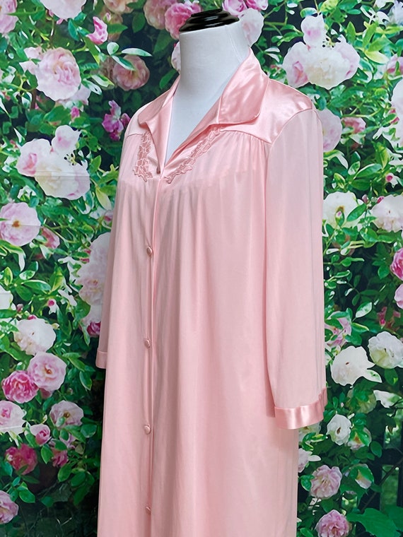 80s Vanity Fair Pink Nightgown Robe Set Small - image 5