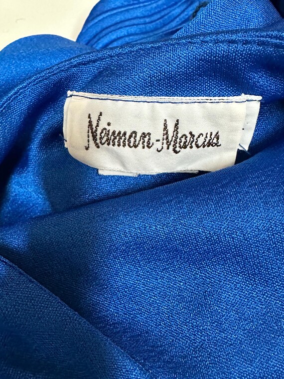 70s Neiman Marcus Blue Pleated Dress Arthur Conne… - image 7