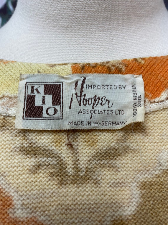50s Kio for Hooper Gold Floral Wool Cardigan - image 9