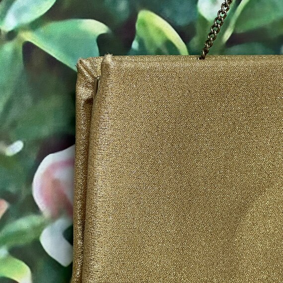 60s Gold Lame Structured Purse Clutch - image 3