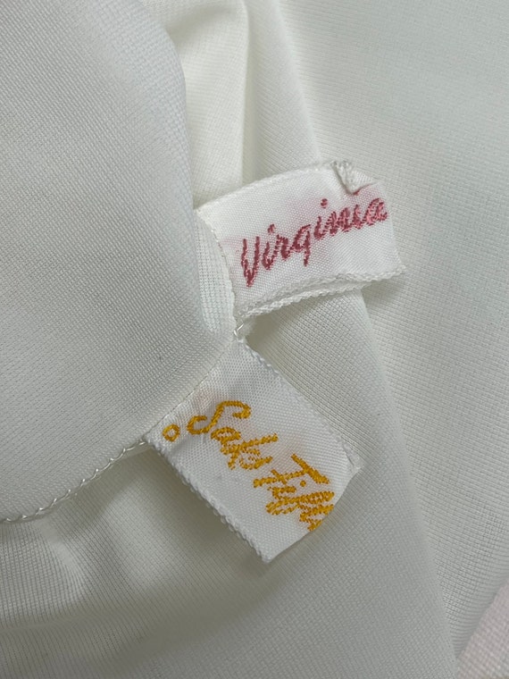 50s Virginia Wallace White Ruffle Apron Half Slip… - image 9