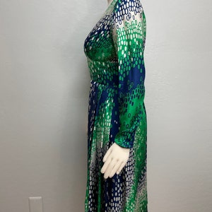 70s Elizabeth Arden Green Silk Mod Dress Small image 6