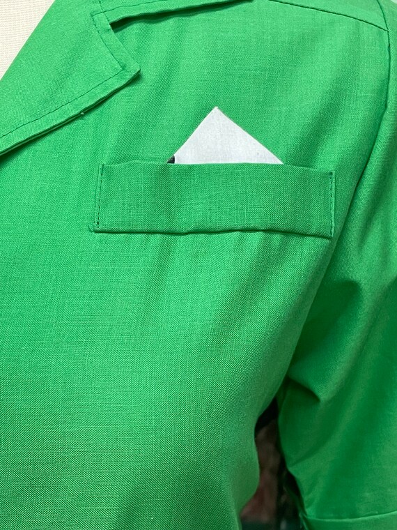 80s Impromptu Green Shirtdress Dress Pocket Square - image 4