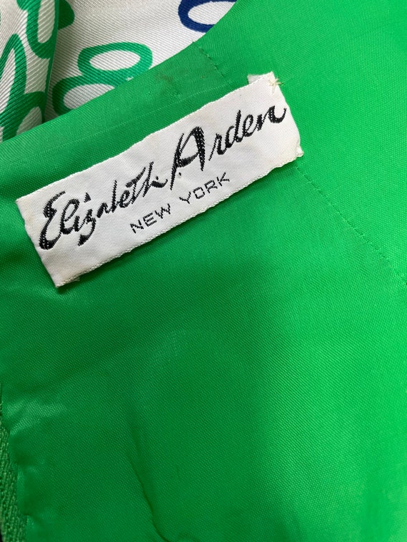 70s Elizabeth Arden Green Silk Mod Dress Small - image 9